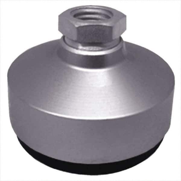 Gibraltar - 1180 Lb Capacity, 1-8 Thread, 2-1/2" OAL, Stainless Steel Stud, Tapped Socket Mount Leveling Pad - 4" Base Diam, Stainless Steel Pad, 1-3/8" Hex - Exact Tool & Supply
