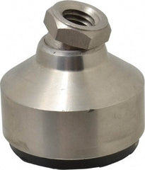 Gibraltar - 240 Lb Capacity, 1/2-13 Thread, 1-3/4" OAL, Stainless Steel Stud, Tapped Socket Mount Leveling Pad - 1-7/8" Base Diam, Stainless Steel Pad, 3/4" Hex - Exact Tool & Supply