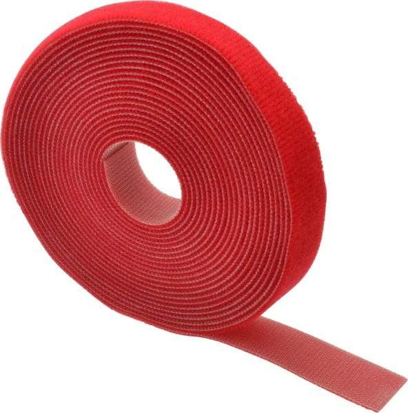 SpeedTech - 15' Long Red Nylon & Polyethylene Hook & Loop Strap - 50 Lb Tensile Strength - Exact Tool & Supply