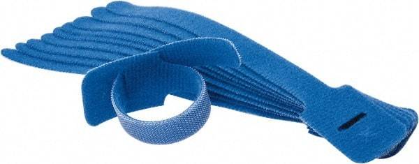 SpeedTech - 8" Long Blue Nylon & Polyethylene Hook & Loop Strap - 40 Lb Tensile Strength - Exact Tool & Supply
