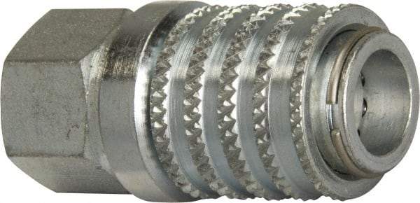 Enerpac - 1/4-18 NPT 18-8 Stainless Steel Hydraulic Hose Regular-Flow Female Coupler - 10,000 psi - Exact Tool & Supply