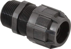 Thomas & Betts - 1/8 to 3/8" Cable Capacity, Liquidtight, Straight Strain Relief Cord Grip - 3/4 NPT Thread, 2-3/16" Long, Nylon - Exact Tool & Supply