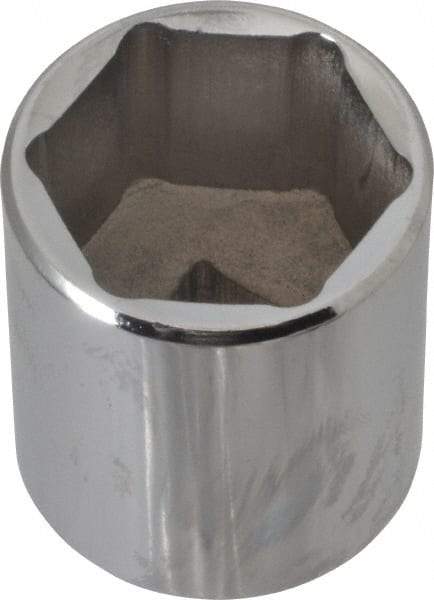 Proto - 1/2" Drive, Standard Hand Socket - 6 Points, 1-3/4" OAL, Alloy Steel, Chrome Finish - Exact Tool & Supply