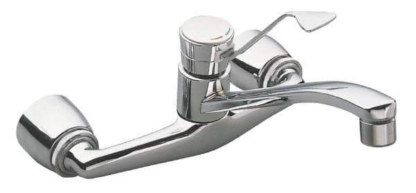 Moen - Wall Mount, Kitchen Faucet with Spray - One Handle, Lever Handle, Standard Spout - Exact Tool & Supply