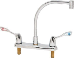 Moen - Deck Plate Mount, Kitchen Faucet without Spray - Two Handle, Wrist Blade Handle, High Arc Spout - Exact Tool & Supply