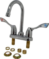 Moen - Deck Plate Mount, Bar and Hospitality Faucet without Spray - Two Handle, Wrist Blade Handle, Gooseneck Spout - Exact Tool & Supply