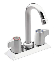 Moen - Deck Plate Mount, Bar and Hospitality Faucet without Spray - Two Handle, Knob Handle, Gooseneck Spout - Exact Tool & Supply