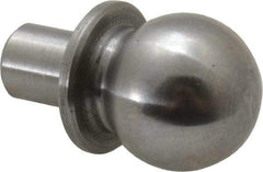 Jergens - 1/2" Ball Diam, 1/4" Shank Diam, Steel Construction Tooling Ball - 5/8" Ball Center to Shank Bottom, 5/16" Ball Center to Shoulder Bottom, with Shoulder - Exact Tool & Supply