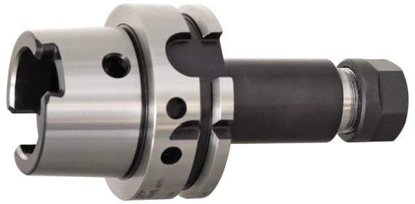 Kennametal - 1.02mm to 16mm Capacity, 100mm Projection, HSK63 Hollow Taper, ER25 Collet Chuck - 132mm OAL - Exact Tool & Supply
