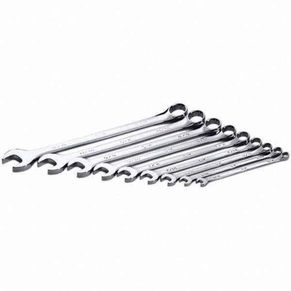 SK - 9 Piece, 1/4 to 3/4", Combination Wrench Set - Inch System of Measurement, Chrome Finish - Exact Tool & Supply