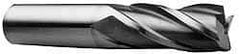 Hertel - 1-1/4", 3" LOC, 1-1/4" Shank Diam, 5-1/2" OAL, 4 Flute, High Speed Steel Square End Mill - Single End, Uncoated, Spiral Flute, 30° Helix, Centercutting, Right Hand Cut, Right Hand Flute - Exact Tool & Supply
