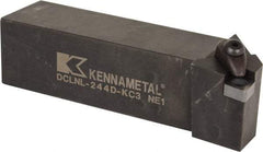 Kennametal - DCLN, Left Hand Cut, 5° Lead Angle, 1-1/2" Shank Height x 1-1/2" Shank Width, Negative Rake Indexable Turning Toolholder - 6" OAL, CN..43. Insert Compatibility, Series Kenclamp - Exact Tool & Supply