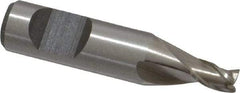 Interstate - 1/8", 3/16" LOC, 1/4" Shank Diam, 1-3/32" OAL, 3 Flute, Cobalt Square End Mill - Single End, Uncoated, Spiral Flute, Centercutting, Right Hand Cut, Right Hand Flute - Exact Tool & Supply