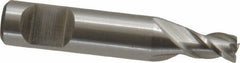 Interstate - 5/32", 1/4" LOC, 1/4" Shank Diam, 1-9/32" OAL, 3 Flute, Cobalt Square End Mill - Single End, Uncoated, Spiral Flute, Centercutting, Right Hand Cut, Right Hand Flute - Exact Tool & Supply
