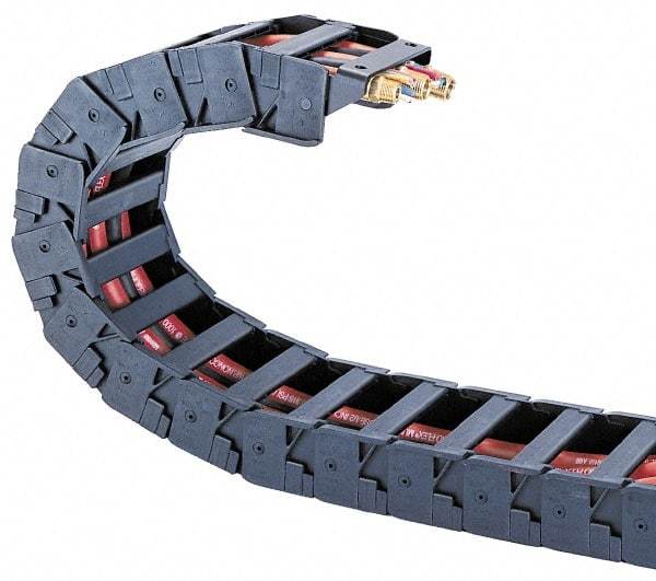 Hubbell Workplace - 1 Ft. Long, Nylon, Fixed Open Cable and Hose Carrier - 0.59 Inch Inside Width x 3/4 Inch Inside Height, 1.03 Inch Outside Width x 1 Inch Outside Height, 1.43 Inch Bend Radius - Exact Tool & Supply