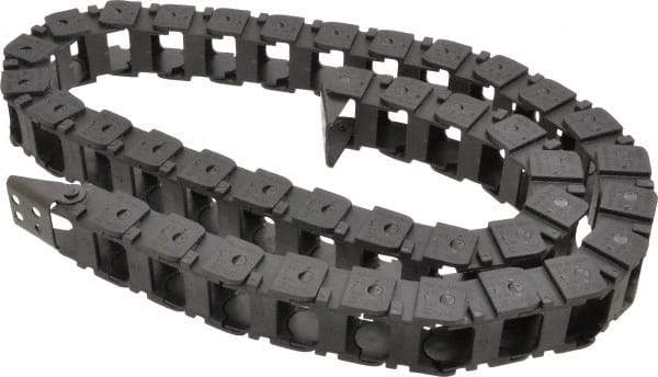 Hubbell Workplace - 3 Ft. Long, Nylon, Fixed Open Cable and Hose Carrier - 1 Inch Inside Width x 3/4 Inch Inside Height, 1.44 Inch Outside Width x 1 Inch Outside Height, 1.91 Inch Bend Radius - Exact Tool & Supply