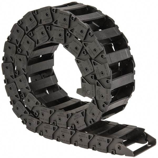 Hubbell Workplace - 3 Ft. Long, Nylon, Fixed Open Cable and Hose Carrier - 3.08 Inch Inside Width x 0.98 Inch Inside Height, 3.7 Inch Outside Width x 1.34 Inch Outside Height, 3.7 Inch Bend Radius - Exact Tool & Supply