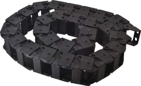 Hubbell Workplace - 3 Ft. Long, Nylon, Flip Top Cable and Hose Carrier - 1-1/2 Inch Inside Width x 1 Inch Inside Height, 2.12 Inch Outside Width x 1.62 Inch Outside Height, 1.91 Inch Bend Radius - Exact Tool & Supply