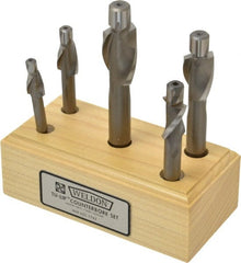 Weldon - 1/4 to 1/2" Socket Head Cap Screw Compatible, High Speed Steel, Solid Pilot Counterbore Set - Exact Tool & Supply