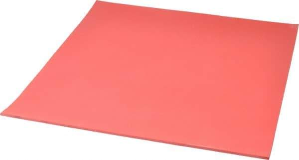 Made in USA - 12" Long, 12" Wide, 1/8" Thick, Buna-N Rubber Foam Sheet - 50 to 60 Durometer, Red, -20 to 180°F, 1,000 to 1,200 psi Tensile Strength, Stock Length - Exact Tool & Supply