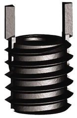 Jergens - M6x1.00 Internal, M12x1.25 External, Metric Coarse, 12mm Insert Length, Heavy Duty Keylocking Thread Inserts - Carbon Steel, Zinc Phosphate Finish, Grade C1215, 6H Internal Class of Fit, 6G External Class of Fit, Use Tool 215-064765 - Exact Tool & Supply