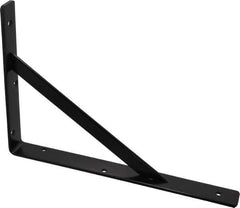 Knape & Vogt - 1,000 Lb Capacity, Black Epoxy Coated, L-Bracket - 12" Long, 8" High - Exact Tool & Supply