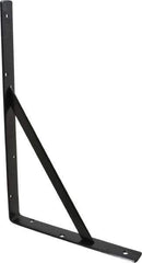 Knape & Vogt - 1,000 Lb Capacity, Black Epoxy Coated, L-Bracket - 16" Long, 10" High - Exact Tool & Supply