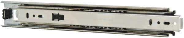 Knape & Vogt - 12" Slide Length, 12" Travel Length, Steel Precision Drawer Slide - 1/2" Wide, 1-13/16" High, 100 Lb Capacity at Full Extension, Chrome Finish - Exact Tool & Supply