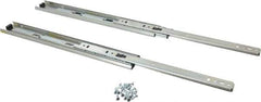 Knape & Vogt - 14" Slide Length, 14" Travel Length, Steel Precision Drawer Slide - 1/2" Wide, 1-13/16" High, 100 Lb Capacity at Full Extension, Chrome Finish - Exact Tool & Supply