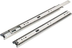 Knape & Vogt - 16" Slide Length, 16" Travel Length, Steel Precision Drawer Slide - 1/2" Wide, 1-13/16" High, 100 Lb Capacity at Full Extension, Chrome Finish - Exact Tool & Supply