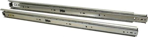 Knape & Vogt - 22" Slide Length, 22" Travel Length, Steel Precision Drawer Slide - 1/2" Wide, 1-13/16" High, 100 Lb Capacity at Full Extension, Chrome Finish - Exact Tool & Supply
