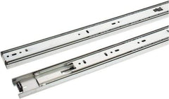 Knape & Vogt - 24" Slide Length, 24" Travel Length, Steel Precision Drawer Slide - 1/2" Wide, 1-13/16" High, 100 Lb Capacity at Full Extension, Chrome Finish - Exact Tool & Supply