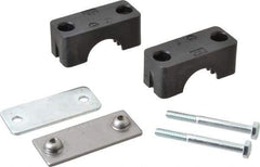 HYDAC - 2.83" Wide x 2.52" High x 1.18" Deep, Polypropylene Standard Duty Vibration-Control Clamp - Carbon Steel Plate, Mount with Weld Plate, Top Plate, Plastic Clamp Pair, Bolts - Exact Tool & Supply