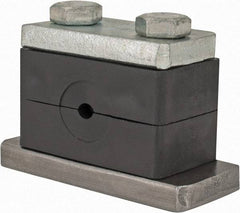 HYDAC - 2.87" Wide x 1.89" High x 1.18" Deep, Polypropylene Heavy Duty Vibration-Control Clamp - Carbon Steel Plate, Mount with Weld Plate, Top Plate, Plastic Clamp Pair, Bolts - Exact Tool & Supply