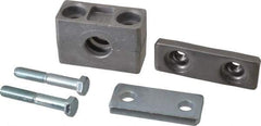 HYDAC - 3.35" Wide x 2.52" High x 1.18" Deep, Aluminum Heavy Duty Vibration-Control Clamp - Carbon Steel Plate, For 1/2" Pipe, Mount with Weld Plate, Top Plate, Plastic Clamp Pair, Bolts - Exact Tool & Supply
