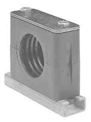 HYDAC - 1.42" Wide x 1.26" High x 1.18" Deep, Polypropylene Standard Duty C-Rail Mount Vibration-Control Clamp - Carbon Steel Plate, Mount with C-Rail Nuts, Top plates, Clamp Pairs, and Bolts - Exact Tool & Supply