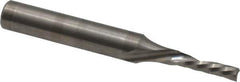Onsrud - 1/8" Cutting Diam x 1/2" Length of Cut, 1 Flute, Downcut Spiral Router Bit - Uncoated, Right Hand Cut, Solid Carbide, 2" OAL x 1/4" Shank Diam, Single Edge, 21° Helix Angle - Exact Tool & Supply
