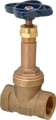 NIBCO - 3/4" Pipe, Class 125, Threaded Bronze Solid Wedge Rising Stem Gate Valve - 200 WOG, 125 WSP, Union Bonnet - Exact Tool & Supply