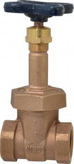 NIBCO - 1" Pipe, Class 150, Threaded Bronze Solid Wedge Rising Stem Gate Valve - 300 WOG, 150 WSP, Bolted Bonnet - Exact Tool & Supply