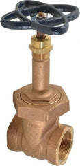 NIBCO - 1-1/2" Pipe, Class 150, Threaded Bronze Solid Wedge Rising Stem Gate Valve - 300 WOG, 150 WSP, Bolted Bonnet - Exact Tool & Supply
