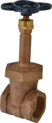 NIBCO - 2" Pipe, Class 150, Threaded Bronze Solid Wedge Rising Stem Gate Valve - 300 WOG, 150 WSP, Bolted Bonnet - Exact Tool & Supply