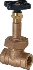 NIBCO - 3/4" Pipe, Class 150, Threaded Bronze Solid Wedge Rising Stem Gate Valve - 300 WOG, 150 WSP, Bolted Bonnet - Exact Tool & Supply