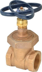 NIBCO - 1-1/2" Pipe, Class 150, Threaded Bronze Solid Wedge Stem Gate Valve - 300 WOG, 150 WSP, Union Bonnet - Exact Tool & Supply