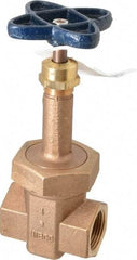 NIBCO - 1" Pipe, Class 200, Threaded Bronze Alloy Solid Wedge Rising Stem Gate Valve - 400 WOG, 200 WSP, Union Bonnet - Exact Tool & Supply