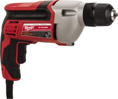 Milwaukee Tool - 3/8" Keyless Chuck, 2,800 RPM, Pistol Grip Handle Electric Drill - 8 Amps, 120 Volts, Reversible, Includes 3/8" Drill & Side Handle - Exact Tool & Supply