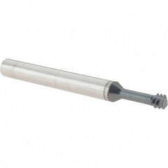 Iscar - 1/4-20 UNC, 0.187" Cutting Diam, 3 Flute, Solid Carbide Helical Flute Thread Mill - Internal Thread, 2-1/2" OAL, 1/4" Shank Diam - Exact Tool & Supply