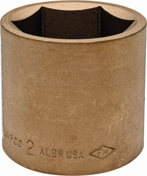 Ampco - 2", 3/4" Drive, Standard Hand Socket - 6 Points, 2-9/16" OAL, Aluminum Bronze - Exact Tool & Supply