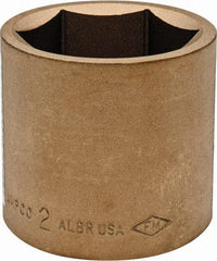 Ampco - 2", 3/4" Drive, Standard Hand Socket - 6 Points, 2-9/16" OAL, Aluminum Bronze - Exact Tool & Supply