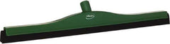 Vikan - 24" Foam Rubber Blade Bench Squeegee - Double Edge, Green, Plastic Holder - Exact Tool & Supply