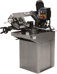 Jet - 7 x 7" Max Capacity, Manual Step Pulley Horizontal Bandsaw - 137 to 275 SFPM Blade Speed, 230 Volts, 45°, 3 Phase - Exact Tool & Supply